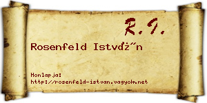Rosenfeld István névjegykártya